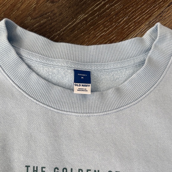 Old Navy, Socomfy Blue/Gray Sweatshirt, Size Med. Embroidered - Picture 4 of 7